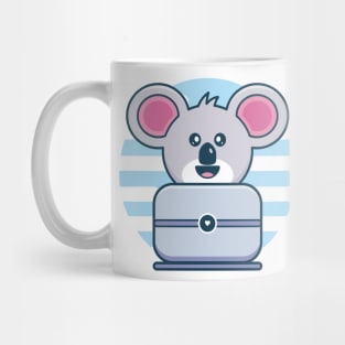 Cute Koala Character Playing Personal Computer Mug